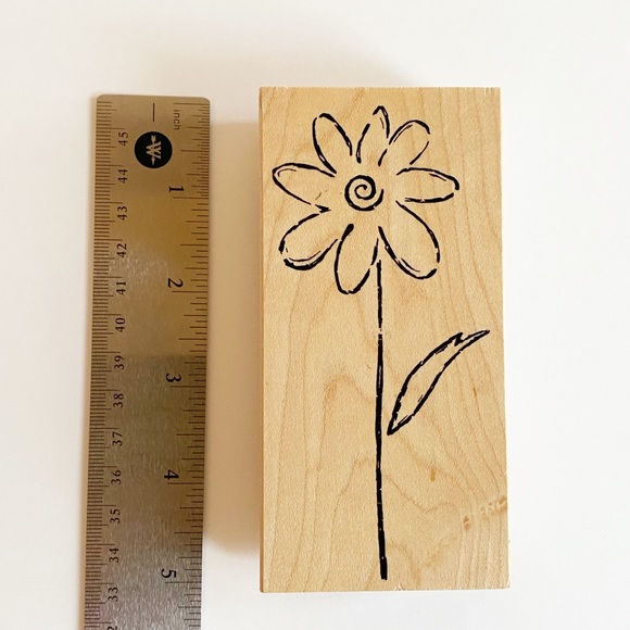Great Impressions Flower Wood Rubber Stamp - Picture 4 of 6